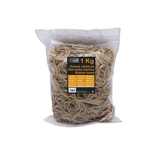 Office Bolsa de 1kg de Gomas Elasticas 100mm - Alta Calidad - Color Marron
