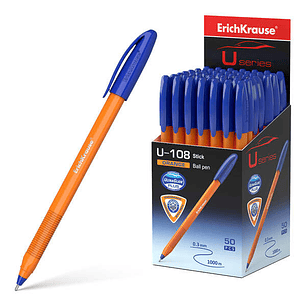 Erichkrause U-108 Boligrafo Clasico Orange - Punta de Bola 0.7mm - Trazo de 0.26mm - Tapa Ventilada - Cuerpo Opaco Naranja - Ultra Glide Technology - 