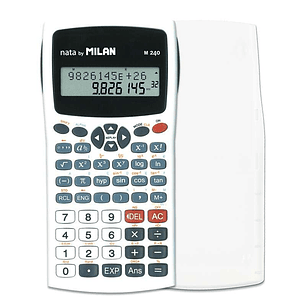 Milan M240 Calculadora Cientifica 10+2 Digitos - Pantalla de 2 Lineas - 240 Funciones Integradas Incluyendo 124 Cientificas - Carcasa Protectora - Col