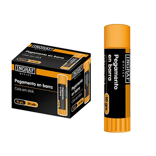 Ingraf Pegamento en Barra Adhesivo Solido 10gr - Sin Disolventes - Facil Aplicacion - Ideal para Oficina, Hogar y Colegio - Color Transparente