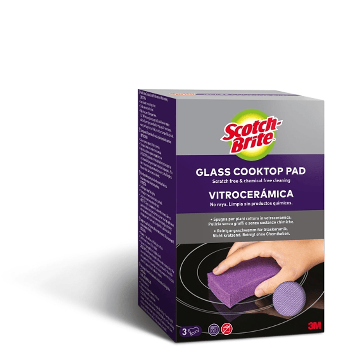 Scotch-Brite Pack de 3 Estropajos para Vitroceramica - Color Blanco 1