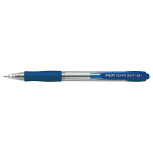 Pilot Boligrafo de Bola Retractil SuperGrip - Punta Redonda 1.0mm - Trazo 0.27mm - Tinta de Aceite - Grip Ergonomico - Color Azul