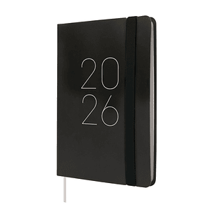 Finocam Flexi Lisa Agenda en Catalan - Anual 2026 - Tapa Blanda - Formato F4 - 120x13x172mm - Semana Vista Horizontal - Color Negro