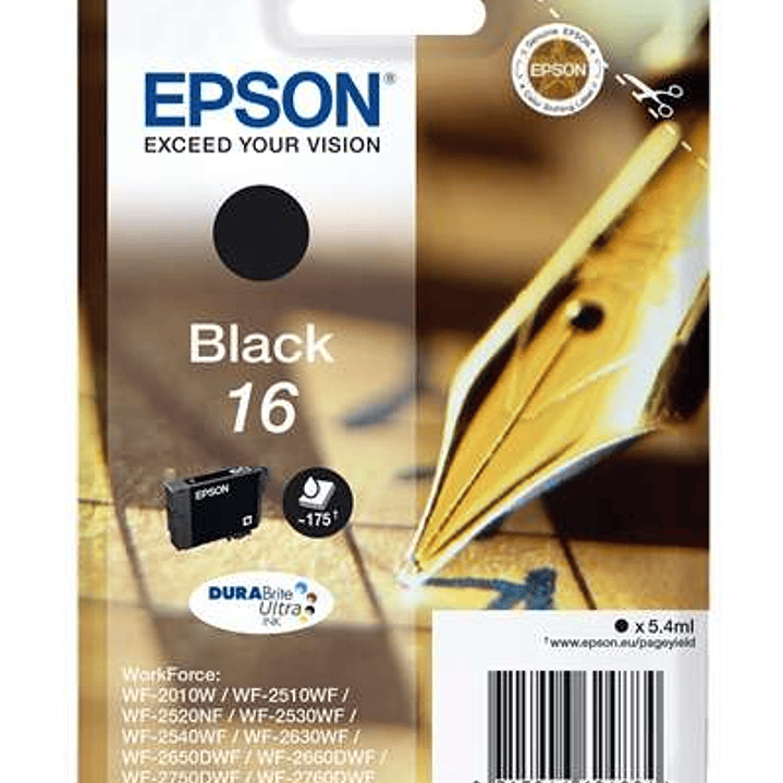 Epson T1621 Negro Cartucho de Tinta Original - C13T16214012 1