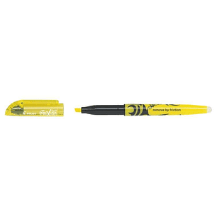 Pilot Frixion Light Rotulador Fluorescente Borrable - Punta de Fibra Biselada - Trazo de 1 a 3.5mm - Color Amarillo