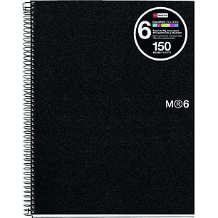 Miquel Rius Notebook6 Cuaderno de Espiral Formato A4 Horizontal 7mm - 150 Hojas de 70gr Microperforadas con 4 Taladros - Cubiertas de Polipropileno - 