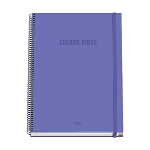 Dohe Colour Vives Cuaderno Espiral A4 100 Hojas Microperforadas Cuadricula 5mm - Tapa Dura Carton Forrado - Cierre de Goma - Bandas de Color - Color M