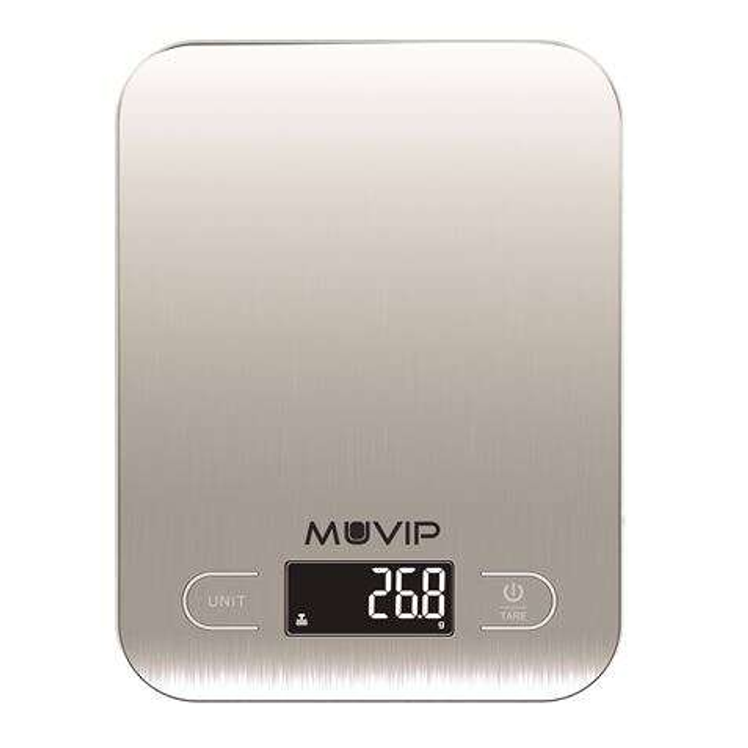 Muvip Luxury Bascula de Cocina Digital Bluetooth - Plataforma de Acero Inoxidable - Pantalla LCD - Sensor de Alta Precision - Apagado Automatico - Pes 1