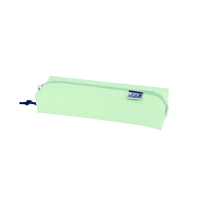 Oxford Live & Go Estuche Rectangular Mediano - Material Acolchado - Goma Elastica para unirlo al Cuaderno - Color Verde