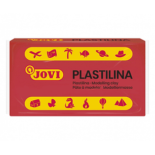 Jovi Caja de 30 Pastillas de Plastilina 50gr - Pasta de Modelar Vegetal - Mezclables - No Endurece - sin Gluten - Inocua y No Toxica - Color Rojo