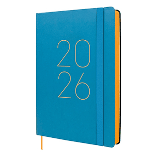 Finocam Flexi Lisa Agenda en Catalan - Anual 2026 - Tapa Blanda - Formato FA5 - 151x23x214mm - 1 Dia por Pagina - Color Azul