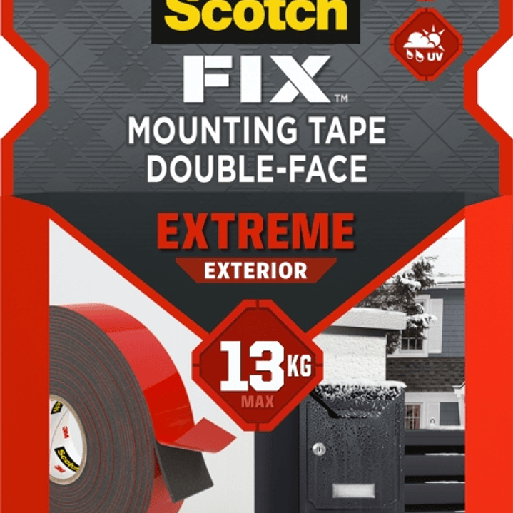 Scotch-Fix Cinta de Montaje para Exterior Extremo de Doble Cara - 19mm x 5m - Color Blanco 1