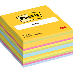 Post-It Cubo de 450 Notas Adhesivas Reposicionables - Forma Cuadrada - 76x76mm - Colores Surtidos