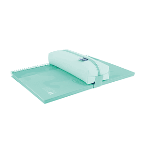 Oxford Live & Go Estuche Rectangular Mediano - Material Acolchado - Goma Elastica para unirlo al Cuaderno - Color Azul