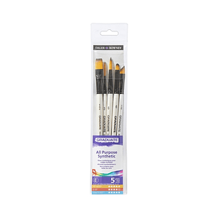 Daler Rowney Graduate Pack de 5 Pinceles Multitecnica - Pelo Sintetico - Mango Corto
