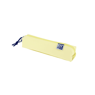 Oxford Live & Go Estuche Cuadrado Pequeño - Material Acolchado - Goma Elastica para unirlo al Cuaderno - Color Amarillo
