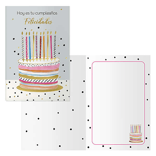 Dohe Pack de 6 Tarjetas de Felicitacion de Cumpleaños - 11.5x17cm - Impresion a Todo Color - Estampaciones con Pelicula de Color - Estampacion en Seco