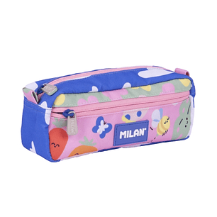 Milan Green and Grow Estuche Portatodo - Rectangular - 2 Cremalleras - 21x8.5x6.1cm - Multicolor