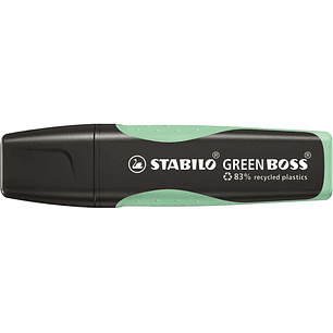 Stabilo Green Boss Pastel Marcador Fluorescente - Fabricado con un 83% de Plastico Reciclado - Trazo entre 2 y 5mm - Recargable - Color Pizca de Menta