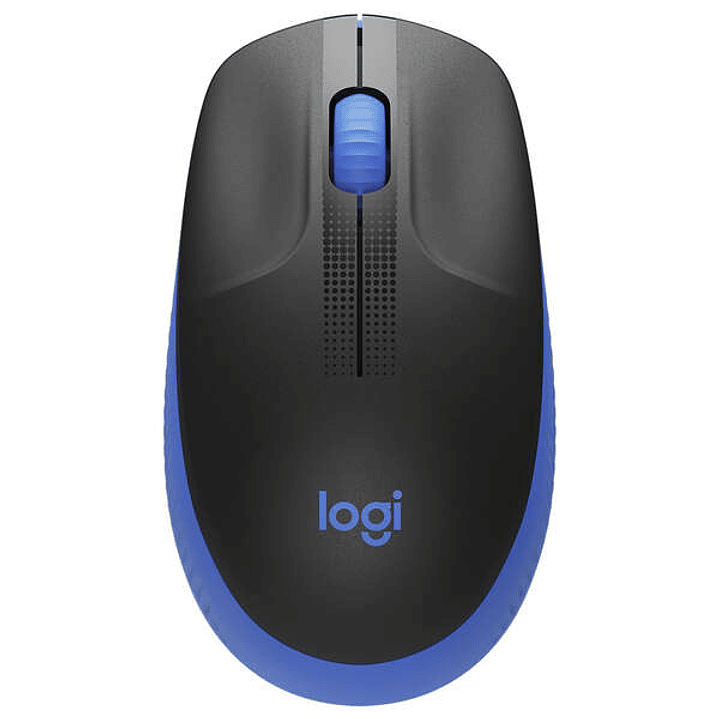 Logitech M190 Full Size Raton Inalambrico USB 1000dpi - 3 Botones - Gran Tamaño - Uso Ambidiestro - Color Negro/Azul 1