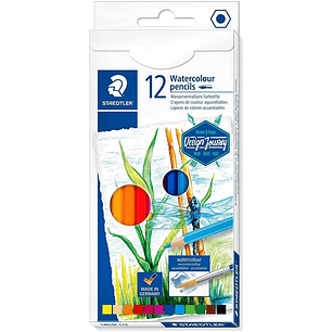 Staedtler 146 10C Pack de 12 Lapices de Colores Acuarelables - Resistentes a la Rotura - Colores Surtidos