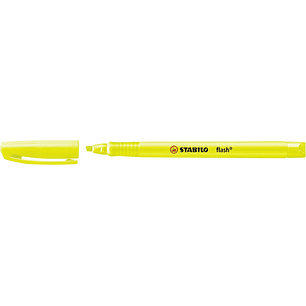 Stabilo Flash Marcador Fluorescente - Tamaño Bolsillo - Trazo de 1 y 3.5mm - Tinta con Base de Agua - Color Amarillo