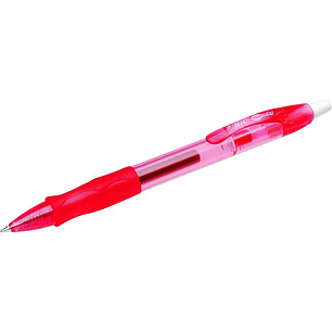 Bic Gel-ocity Original Boligrafo de Tinta Gel Retractil - Punta Media de 0.7mm - Recargable - Grip de Goma - Clip de Plastico - Color Rojo