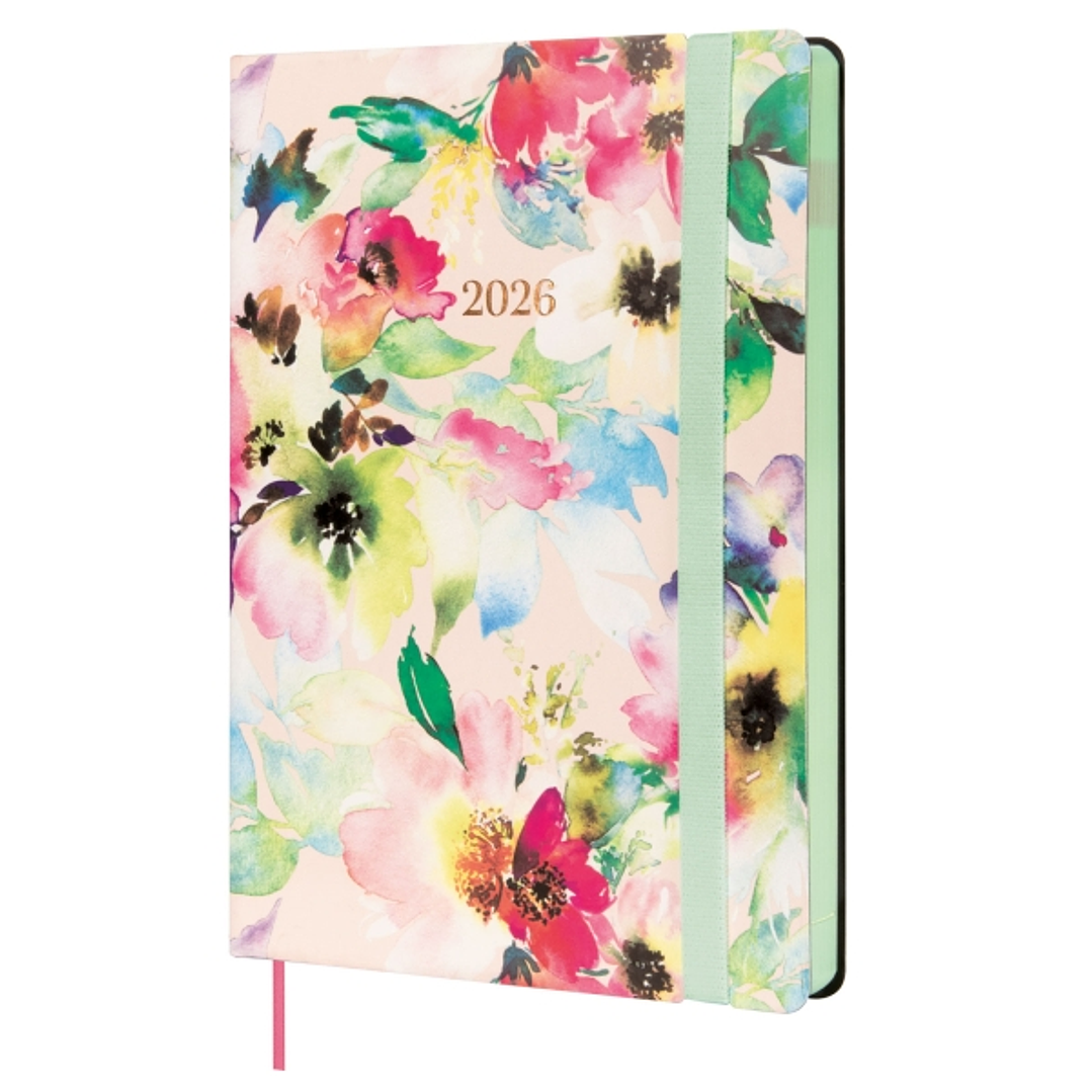 Finocam Flexi Joy Agenda - Anual 2026 - Tapa Blanda - Formato FA5 - 151x23x214mm - 1 Dia por Pagina - Tematica de Flores 1
