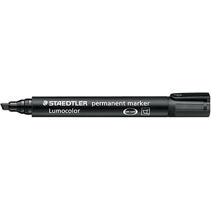 Staedtler Lumocolor 350 Rotulador Permanente - Punta Biselada 2-5mm aprox. - Tinta Base de Alcohol - Secado Rapido - Color Negro