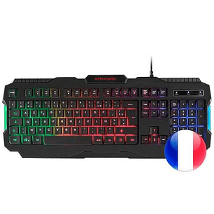 Mars Gaming MRK0 Teclado Gaming RGB Rainbow 9 Colores 15 Teclas de Funcion - 560x199x32mm - Retroiluminacion Multicolor, Capacidad anti-ghosting, Puls