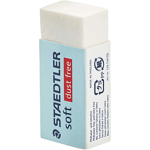 Staedtler Soft 526 S30 Goma de Borrar - Plastico - Maxima Limpieza - Faja Protectora - No Decolora el Papel - Color Blanco