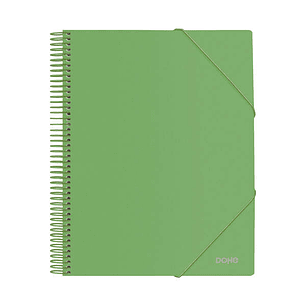 Dohe Carpeta con 40 Fundas Tamaño A4 - Tapa de Polipropileno Opaco de 800 Micras - Fundas Transparentes de 80 Micras - Espiral de Plastico de Color - 