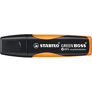 Stabilo Green Boss Marcador Fluorescente - Fabricado con un 83% de Plastico Reciclado - Trazo entre 2 y 5mm - Recargable - Color Naranja