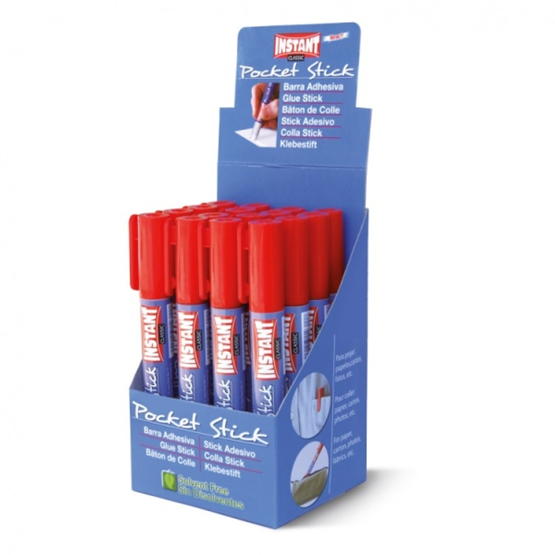 Instant Classic Pocket Barra de Pegamento 5grs - Formato Boligrafo con Clip - Lavable - Sin Disolventes 1