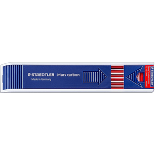 Staedtler Mars Lumochrom 204 Pack con 12 Minas de Dibujo - Mina de 3mm - Longitud de 130mm - Color Rojo