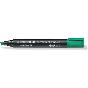 Staedtler Lumocolor 350 Rotulador Permanente - Punta Biselada 2-5mm aprox. - Tinta Base de Alcohol - Secado Rapido - Color Verde