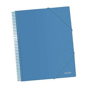 Dohe Carpeta con 40 Fundas Tamaño A4 - Tapa de Polipropileno Opaco de 800 Micras - Fundas Transparentes de 80 Micras - Espiral de Plastico Colorido - 