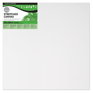 Daler Rowney Simply Bastidor Entelado - 50x50cm - Imprimacion Triple - Grano Medio - 100% Algodon sin Acido - 250g - Color Blanco