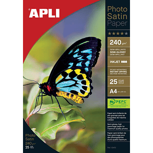 Apli Papel Fotografico Photosatin A4 240g 25 Hojas