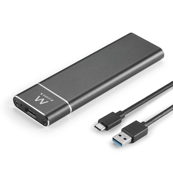Ewent Carcasa Externa para SSD M.2 - USB-C 3.2 Gen1 - Aluminio - Disipacion de Calor - Indicador LED - Color Negro 1