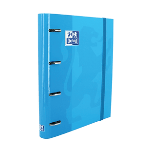 Oxford Europeanbinder Classic A4+ Carpeta de Anillas con Recambio Cuadricula 5x5 - Tapa Extradura - Cierre con Goma Elastica - Color Turquesa
