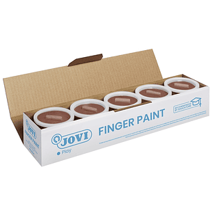 Jovi Bote de Pintura de Dedos - 125ml Pintura de Dedos - Ingredientes Naturales - Mezclables - Textura Gelatinosa - Lavable - Color Marrón