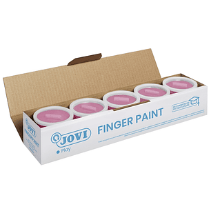 Jovi Bote de Pintura de Dedos - 125ml - Colores Mezclables - Textura Gelatinosa - Lavable - sin Gluten Ni Alergenos - No Toxico - Color Rosa