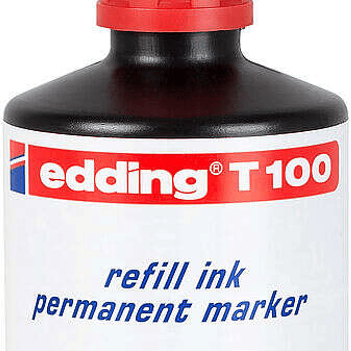 Edding T100 Bote de Recarga para Rotulador Permanente - Capacidad 100ml - Color Rojo 1