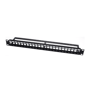 WP Patch Panel de 24 Puertos RJ45 UTP - 1U IDC sin Apantallar - Color Negro