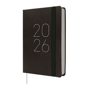 Finocam Flexi Lisa Agenda - Anual 2026 - Tapa Blanda - Formato F4 - 120x23x172mm - 1 Dia por Pagina - Color Negro