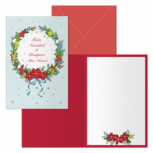 Dohe Holly Pack de 6 Tarjetas de Felicitacion Navideña con Sobre - Tamaño Cerrada 11.5x17cm, Abierta 23x17cm - Papel Offset - Impresas a todo Color