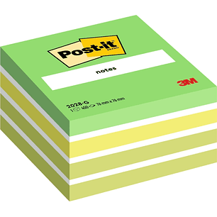 Post-It Cubo de 450 Notas Adhesivas Reposicionables - Forma Cuadrada - 76x76mm - Colores Surtidos