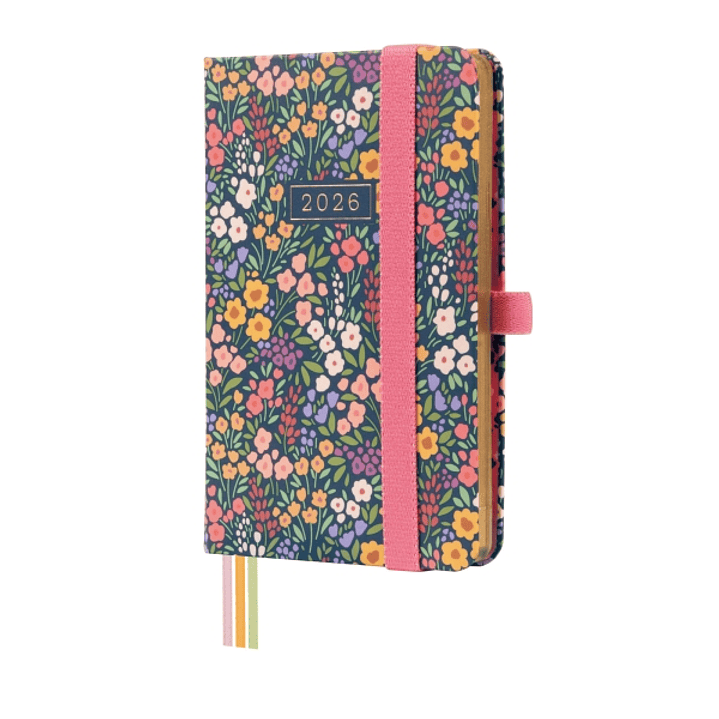 Finocam Minimal Design Agenda - Anual 2026 - Tapa Dura - Cierre con Goma Elastica - Formato M2 - 86x15x132mm - Semana Vista Horizontal - Tematica de F 1