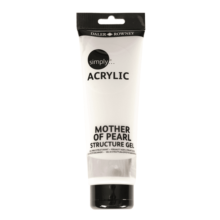 Daler Rowney Simply Mother Of Pearl Gel Acrilico - Efecto Nacarado -Tubo de Plastico - 250ml - Color Blanco 1